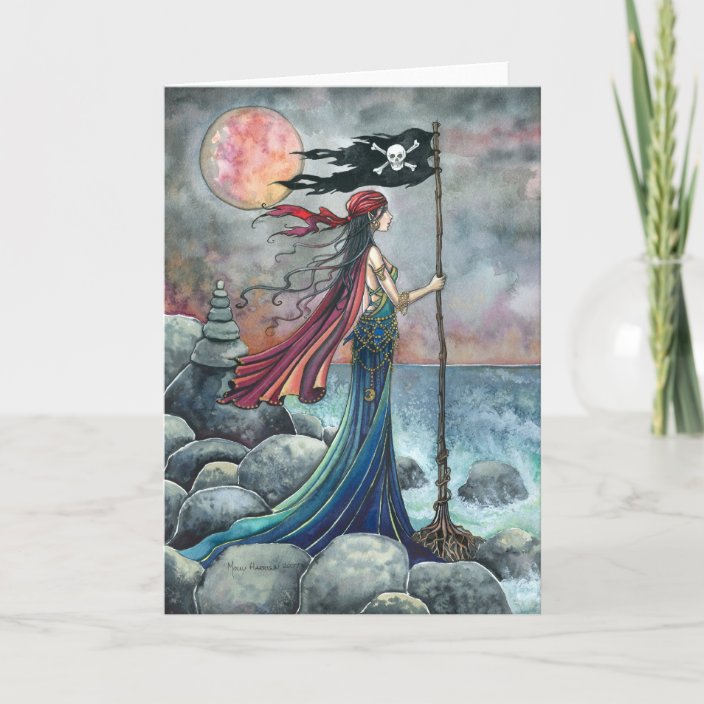 pirate girl gothic fantasy art greeting card zazzle com pirate girl gothic fantasy art greeting card zazzle com