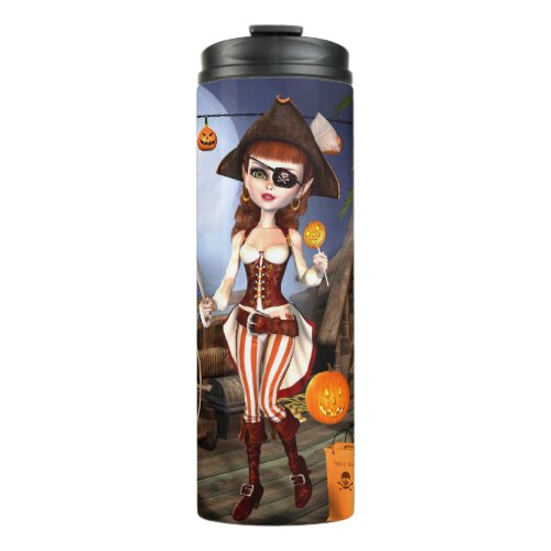 Pirate Girl Halloween Thermal Tumbler