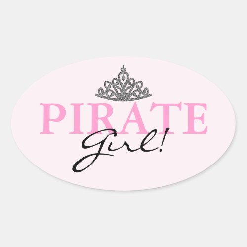 Pirate Girl Oval Sticker