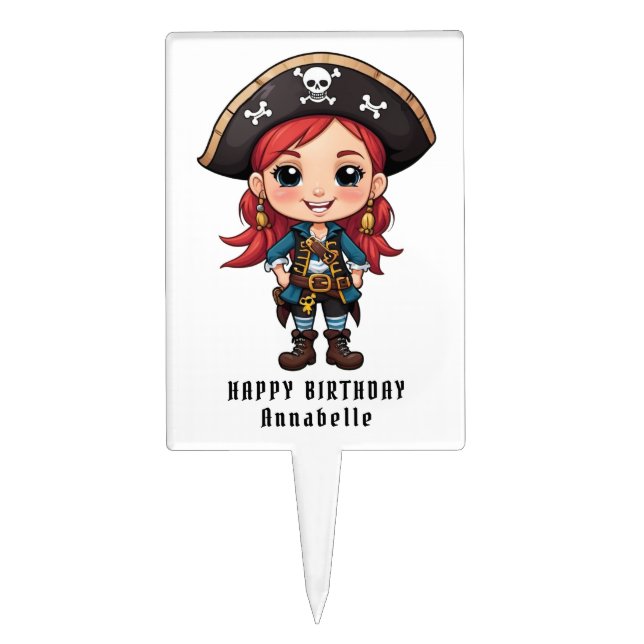 Pirate Girl Personalize Topper (Front)