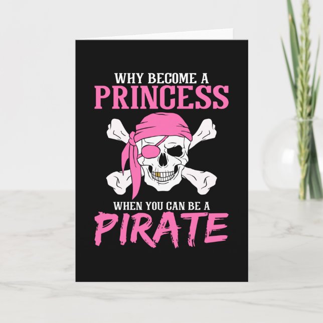 Pirate Girl Pirate Gift Girl Card (Front)