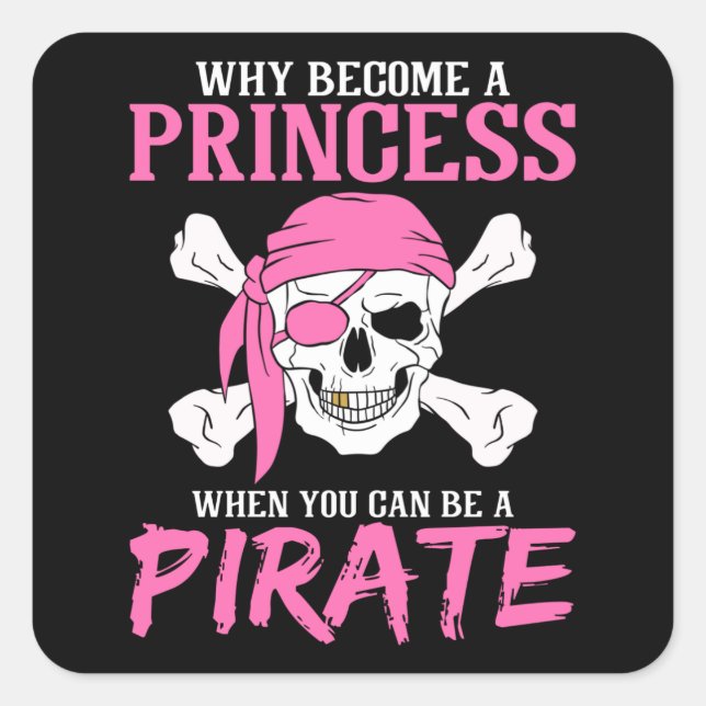 Pirate Girl Pirate Gift Girl Square Sticker (Front)