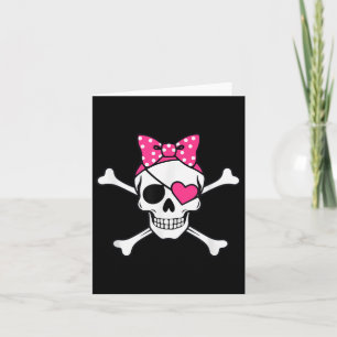 Pirate Girl Skull Heart Outfit Toddler Valentine P Card