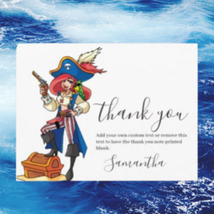Pirate Girl Thank you Postcard