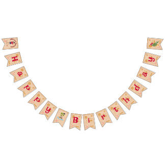 Pirate Girl Treasure Map Fun Birthday Party Bunting Flags