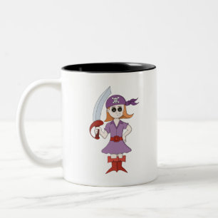 Pirate Girl Two-Tone Coffee Mug