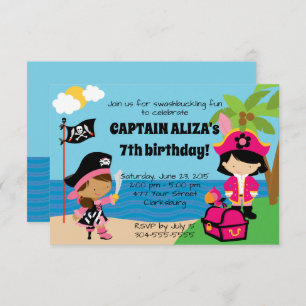 Pirate Girls Birthday Party Invitation