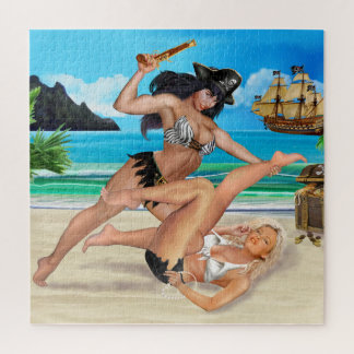 PIRATE GIRLS CATFIGHTING JIGSAW PUZZLE