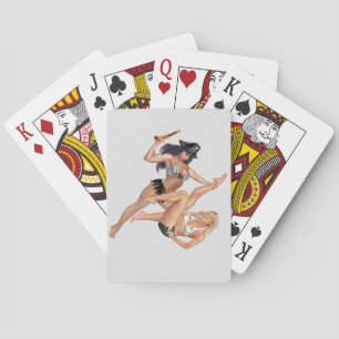 PIRATE GIRLS CATFIGHTING POKER CARDS