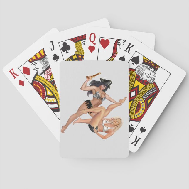 PIRATE GIRLS CATFIGHTING POKER CARDS (Back)