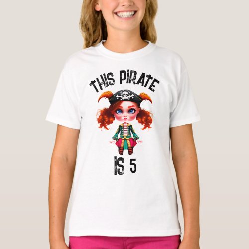 Pirate girls theme DIY age birthday party T_Shirt