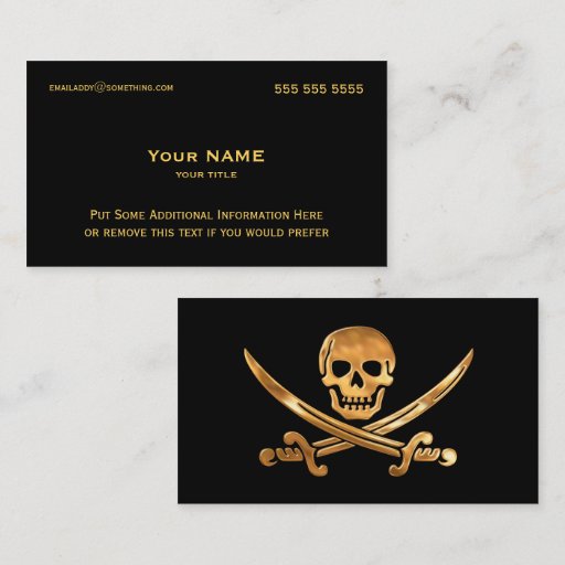 Customizable Pirate Gold Business Card
