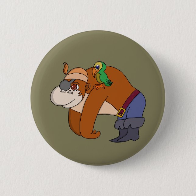 Pirate Gorilla Button (Front)