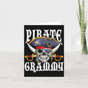 Pirate Grammy Crossbones Skull Family Halloween Card