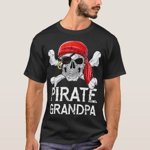 Pirate Grandpa Jolly Roger Fathers Day Gifts Famil T_Shirt