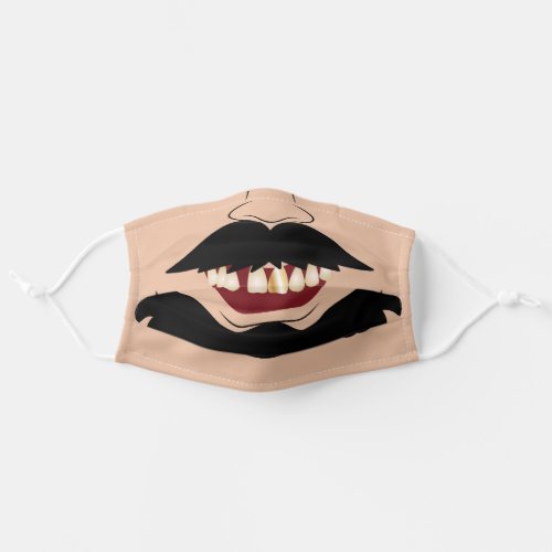Pirate Grin Beard Mustache Adult Cloth Face Mask