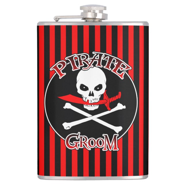 Pirate Groom Flask (Front)