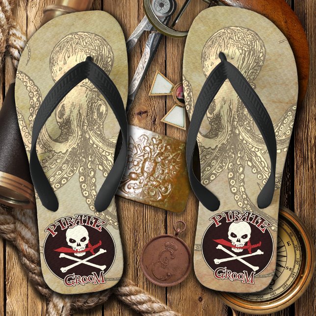 Pirate Groom Flip Flops (Pirate Groom Flip Flops)