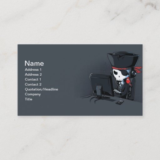 Customizable Pirate hacker business card