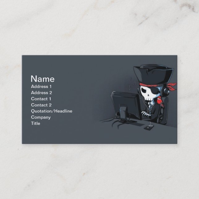 Pirate hacker business card (Front)