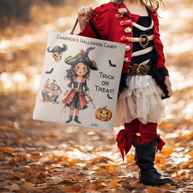 Pirate Halloween Candy Trick or Treat Tote Bag (Creator Uploaded)