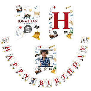 Pirate Happy Birthday Party Bunting Flags