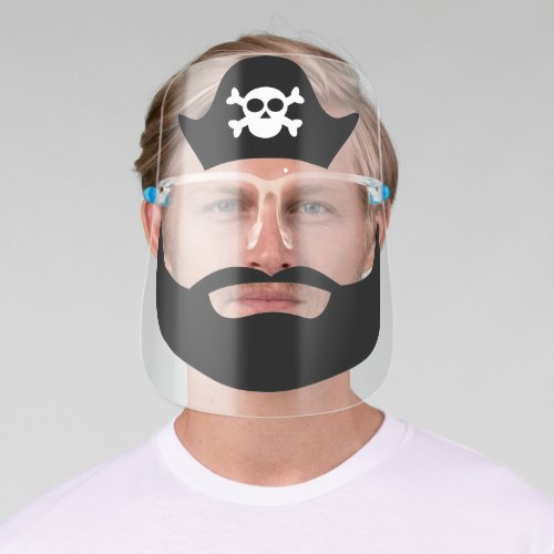 Pirate Hat Skull Crossbones Beard Face Shield