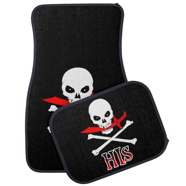 Pirate His Car Floor Mat (Set)
