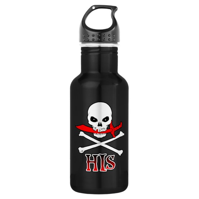 Pirate His Stainless Steel Water Bottle (Front)