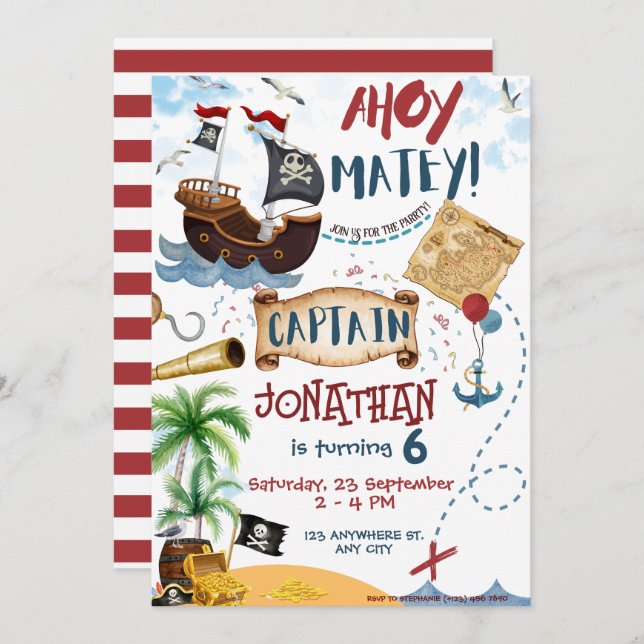 Pirate invitation Instant Download (Front/Back)