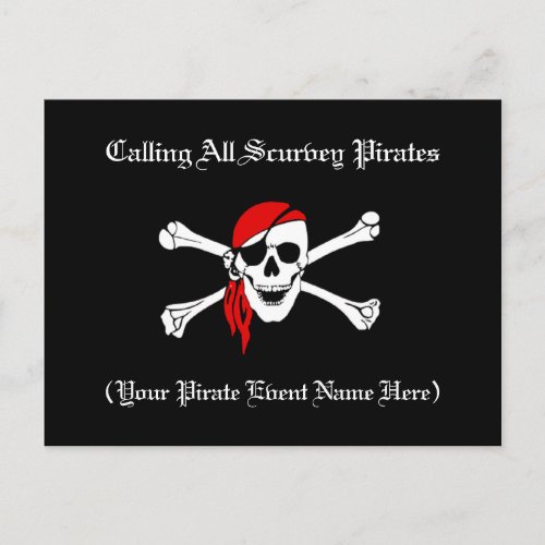 Pirate Invite Postcard
