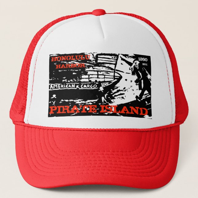 PIRATE ISLAND HONOLULU TRUCKER HAT (Front)