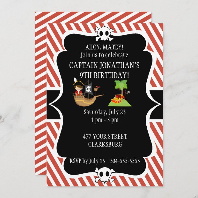 Pirate Island Invitation (Front/Back)