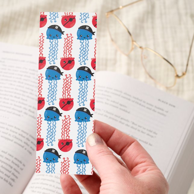 Pirate Jellyfish, Jellyfish Pattern, Sea Animals Bookmarks (Hand)