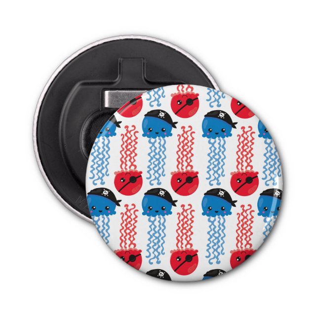Pirate Jellyfish, Jellyfish Pattern, Sea Animals Bottle Opener (Front)
