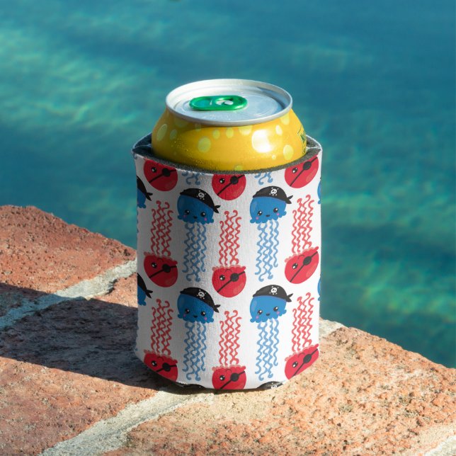 Pirate Jellyfish, Jellyfish Pattern, Sea Animals Can Cooler (In Situ Pool)