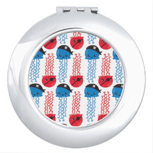 Pirate Jellyfish, Jellyfish Pattern, Sea Animals Compact Mirror