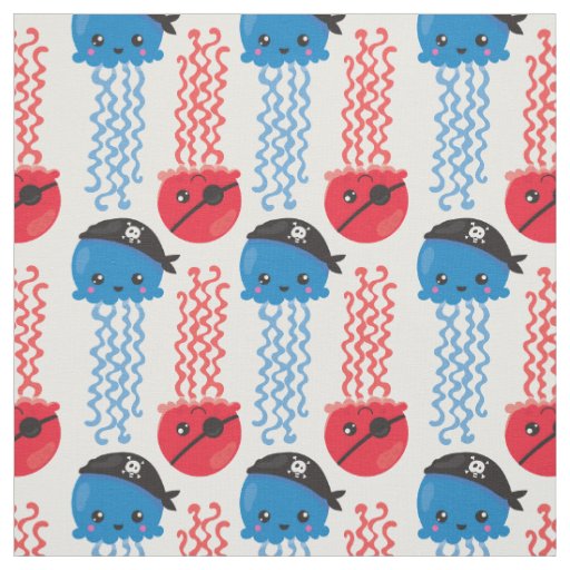 Pirate Jellyfish, Jellyfish Pattern, Sea Animals Fabric