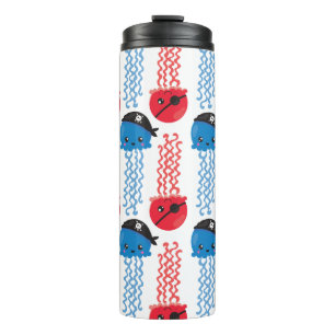 Pirate Jellyfish, Jellyfish Pattern, Sea Animals Thermal Tumbler