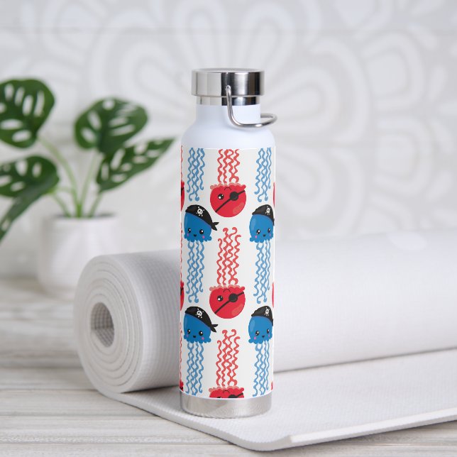 Pirate Jellyfish, Jellyfish Pattern, Sea Animals Water Bottle (Yoga)