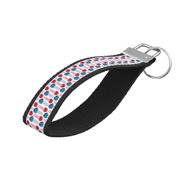 Pirate Jellyfish, Jellyfish Pattern, Sea Animals Wrist Keychain (Angled Up)