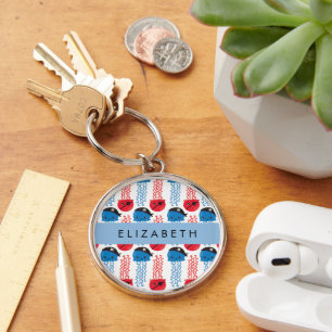 Pirate Jellyfish, Jellyfish Pattern, Your Name Keychain