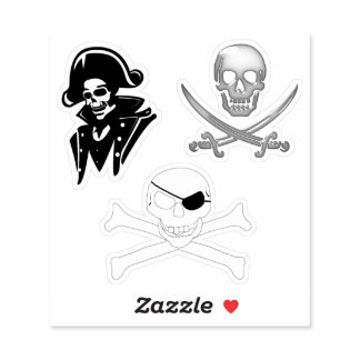 Pirate Jolly Roger 3 pack Sticker