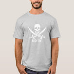 Pirate Jolly Roger, Add Text T-shirt at Zazzle