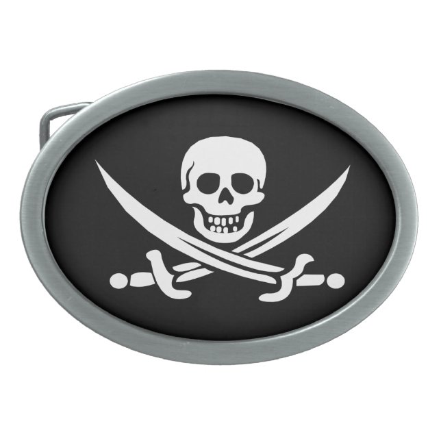 Pirate Jolly Roger Belt Buckle (Front)