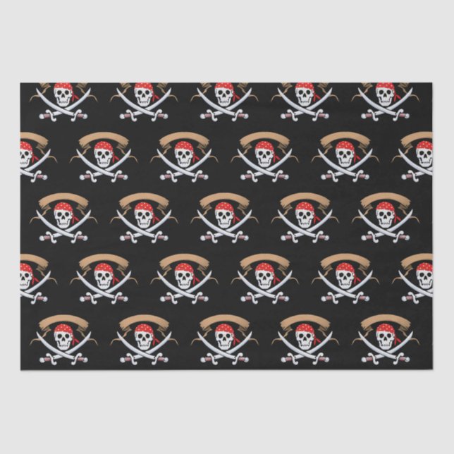 Pirate Jolly Roger birthday party Tissue Paper (Front)