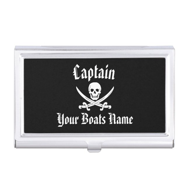 Pirate jolly roger business card case (Front)