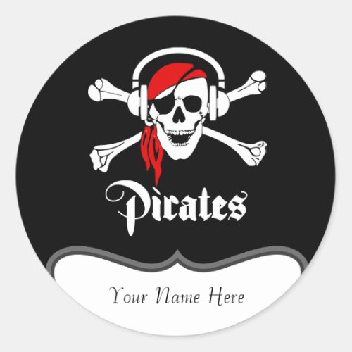 Pirate Jolly Roger Classic Round Sticker