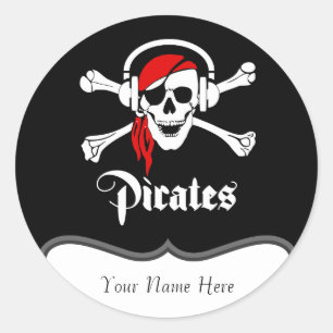 Pirate Jolly Roger Classic Round Sticker