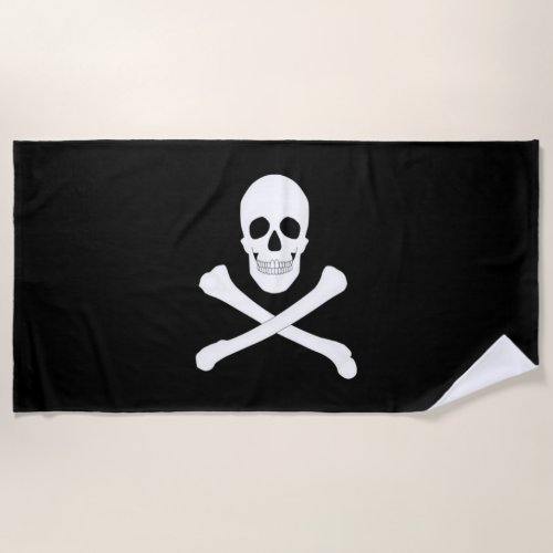 Pirate Jolly Roger Flag Beach Towel